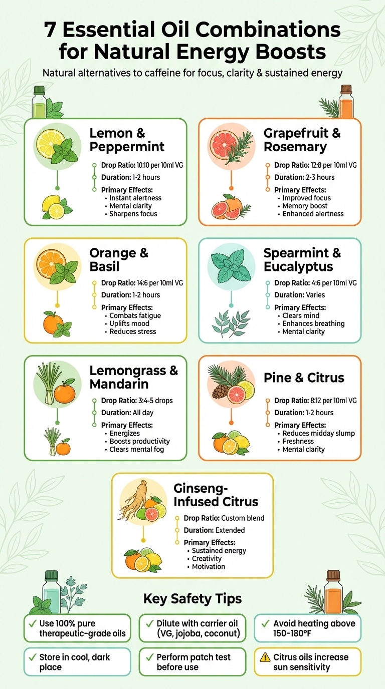 7 Essential Oil Combinations for Energy: Benefits, Ratios & Duration Guide