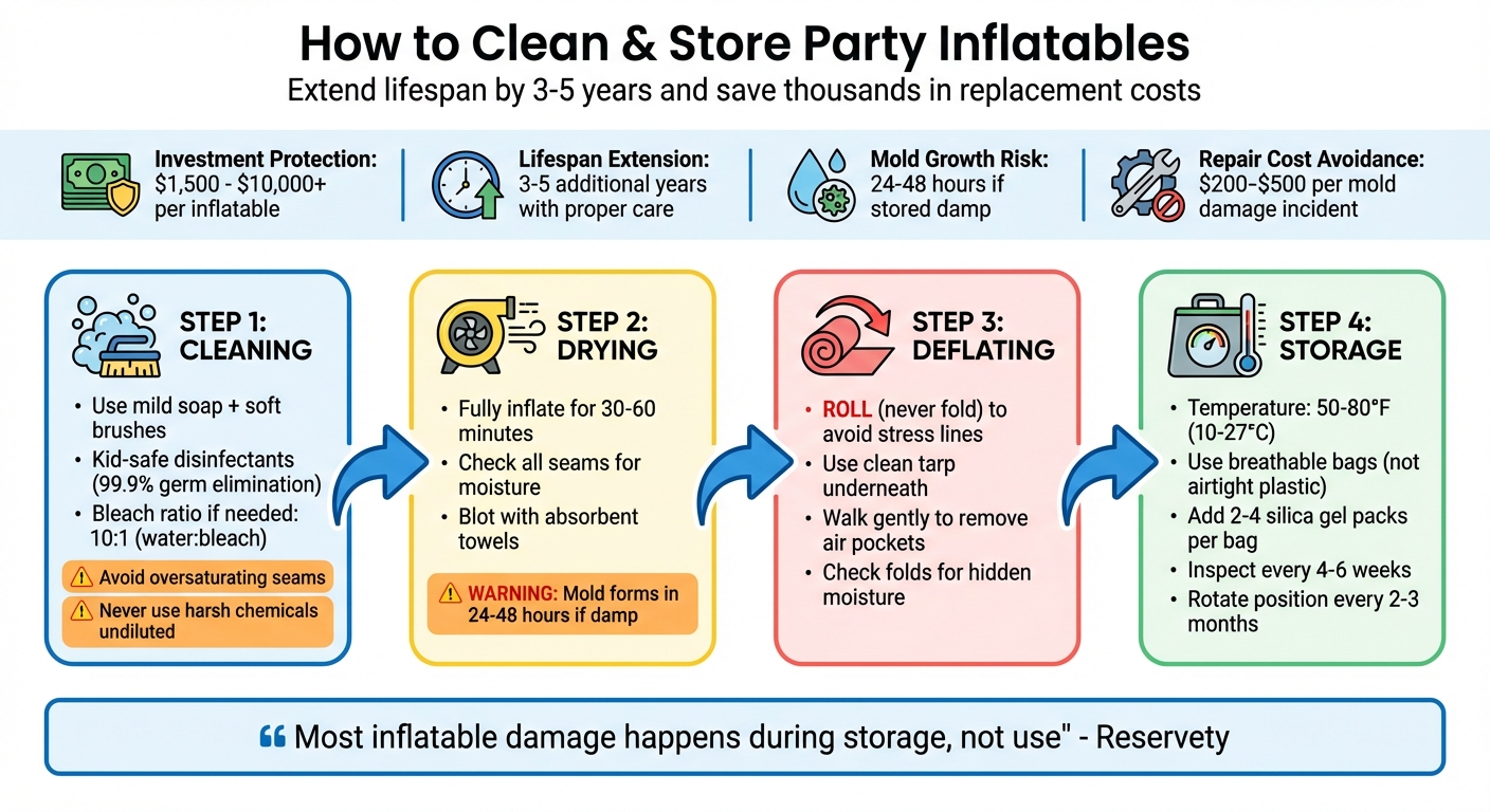 4-Step Guide to Cleaning and Storing Party Inflatables