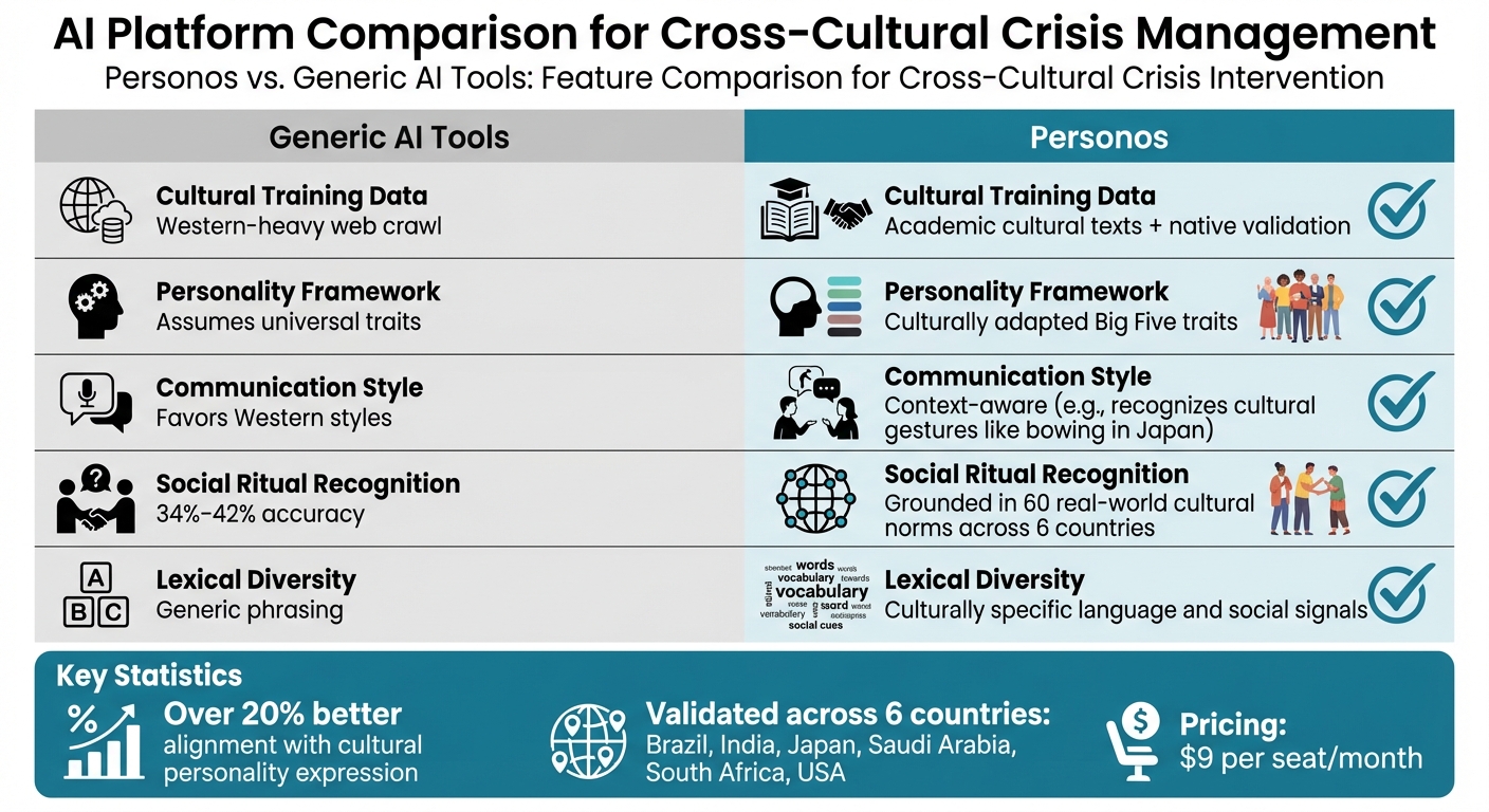 AI Platform Comparison for Cross-Cultural Crisis Management: Personos vs Generic Tools