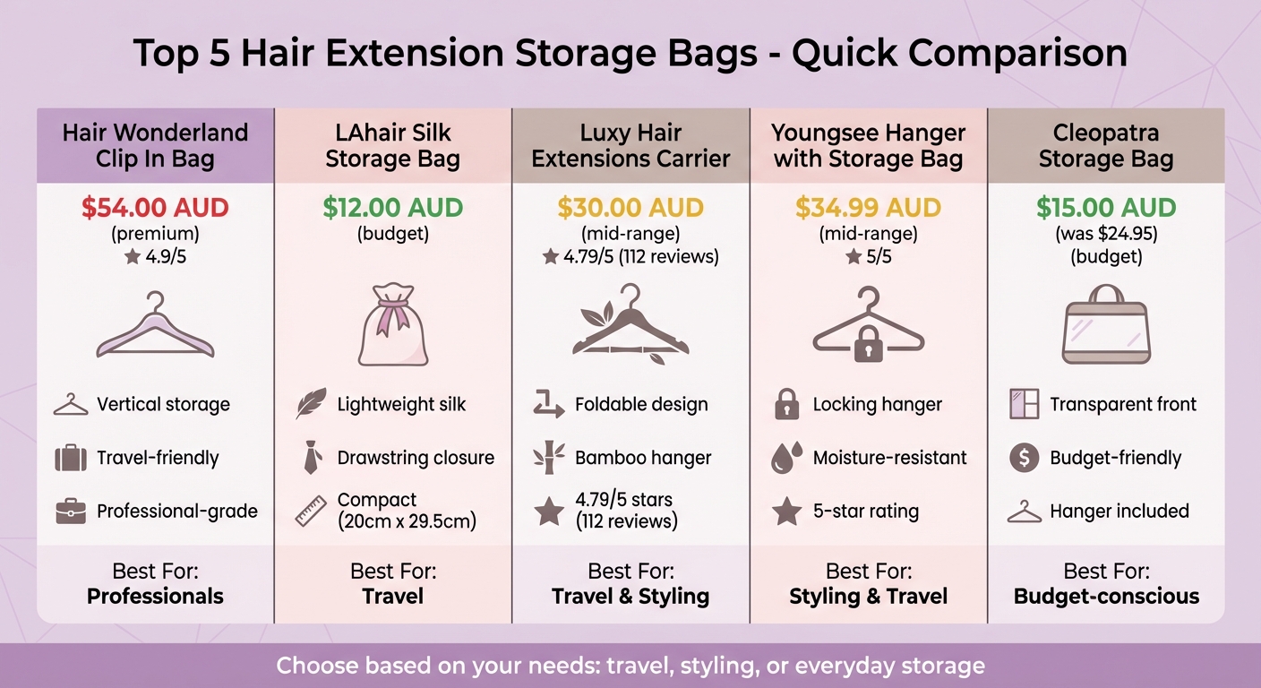 Hair Extension Storage Bags Comparison: Features and Prices