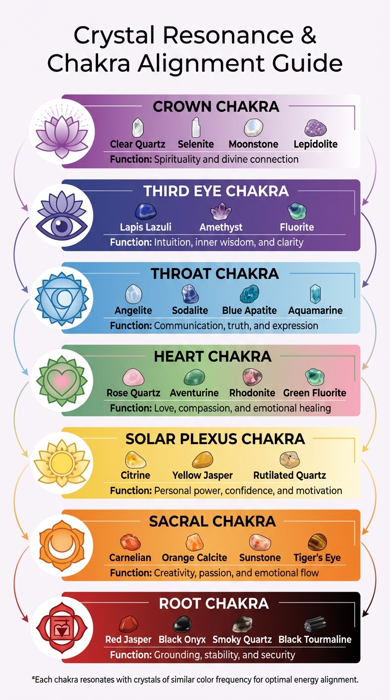 Chakra Crystal Resonance Guide: Matching Crystals to Energy Centers