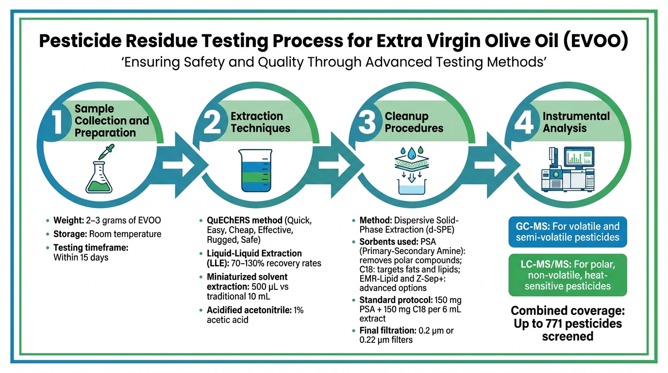 4-Step Pesticide Residue Testing Process for Extra Virgin Olive Oil