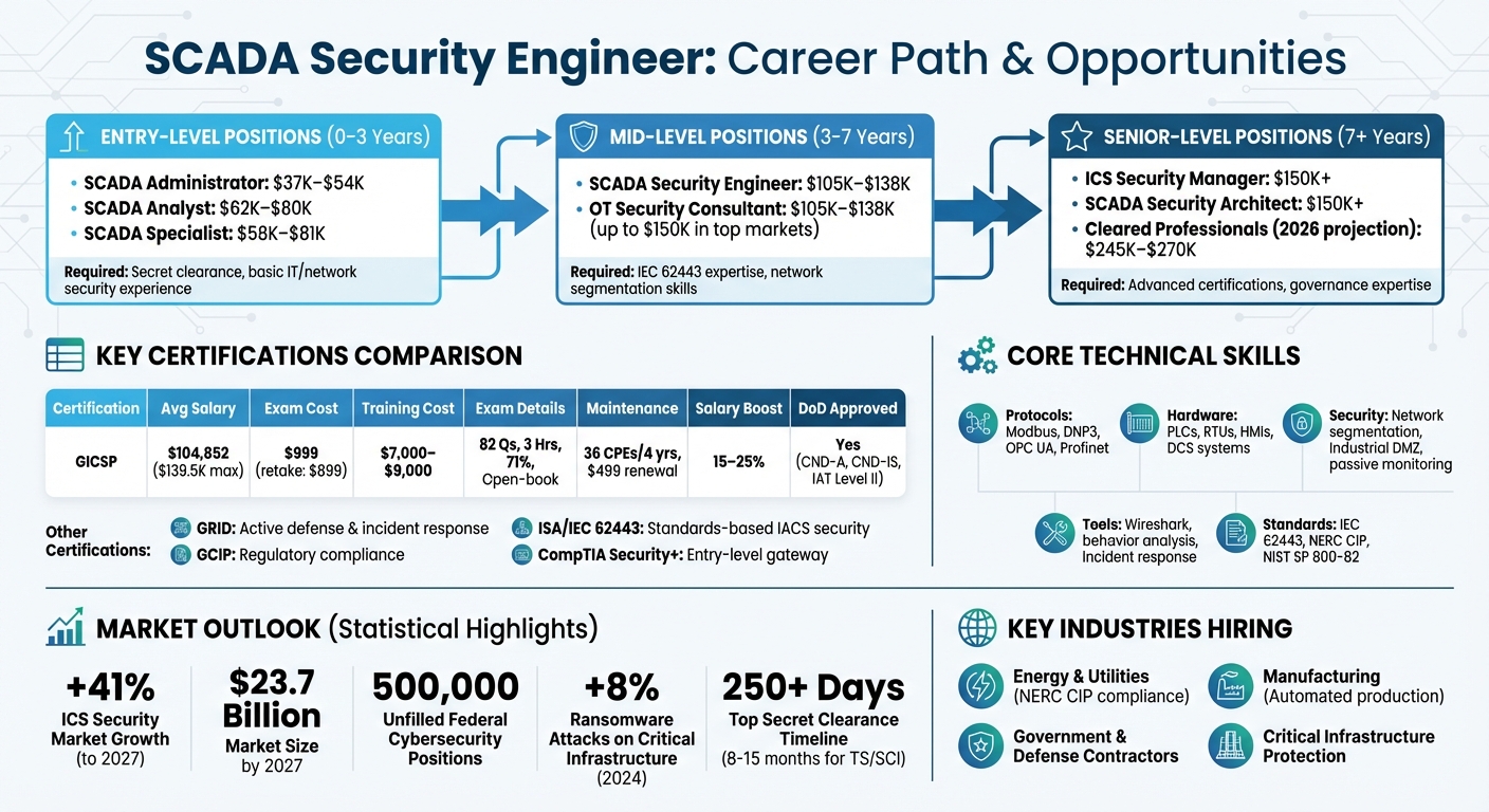 SCADA Security Engineer Career Path: Salaries, Certifications, and Progression Timeline