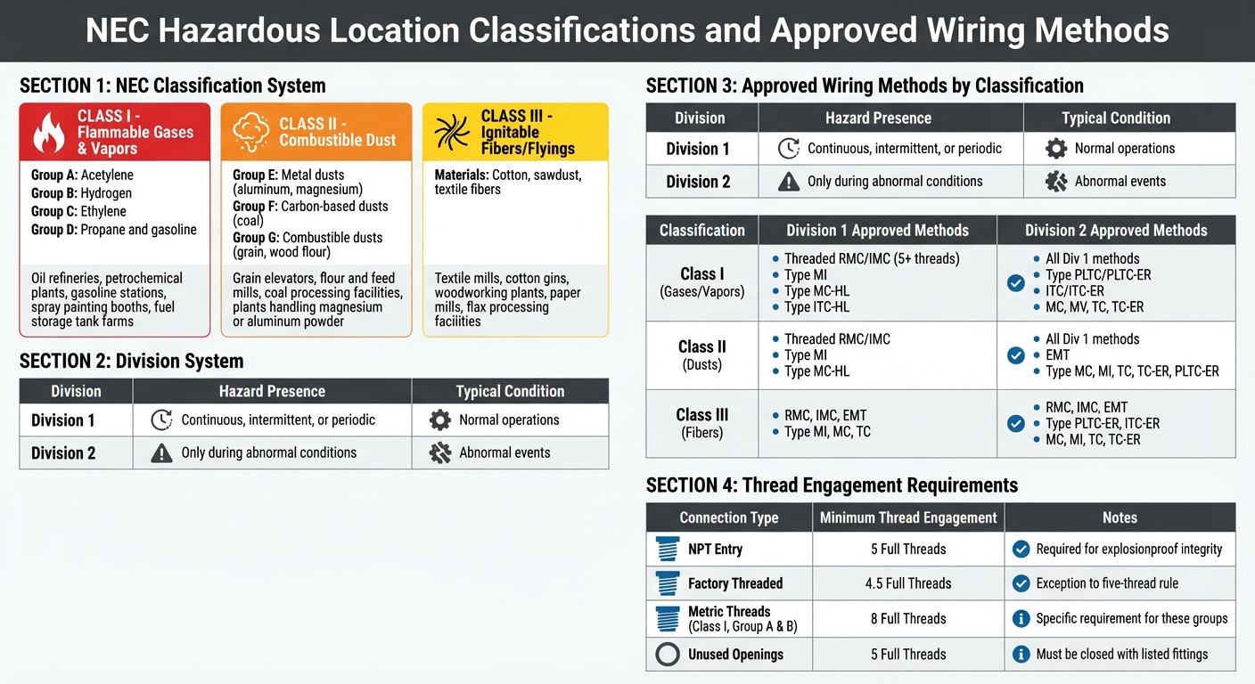 NEC Hazardous Location Classifications and Approved Wiring Methods Guide