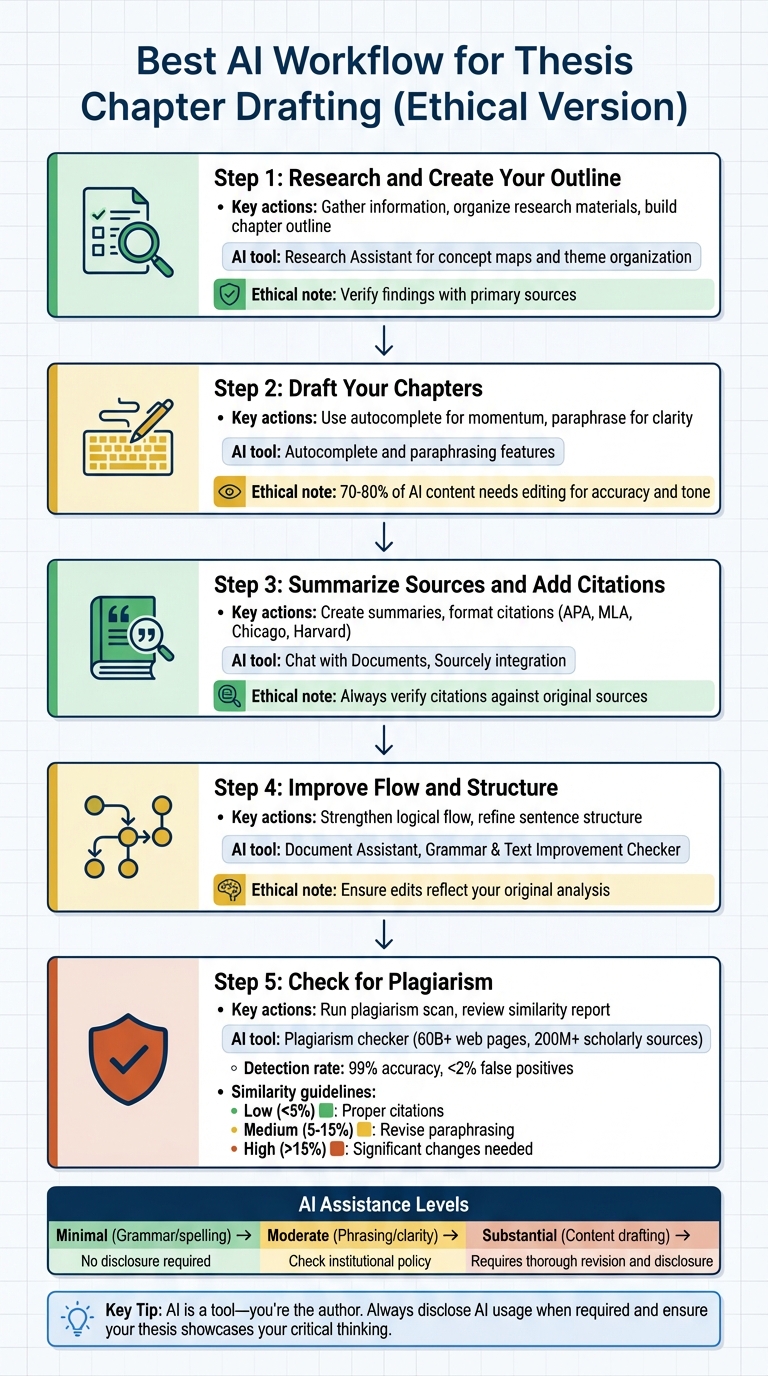 5-Step Ethical AI Workflow for Thesis Chapter Drafting