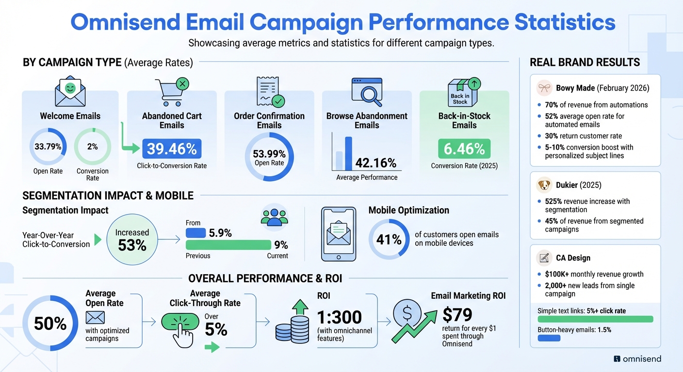 Omnisend Email Campaign Performance Statistics and ROI Benchmarks