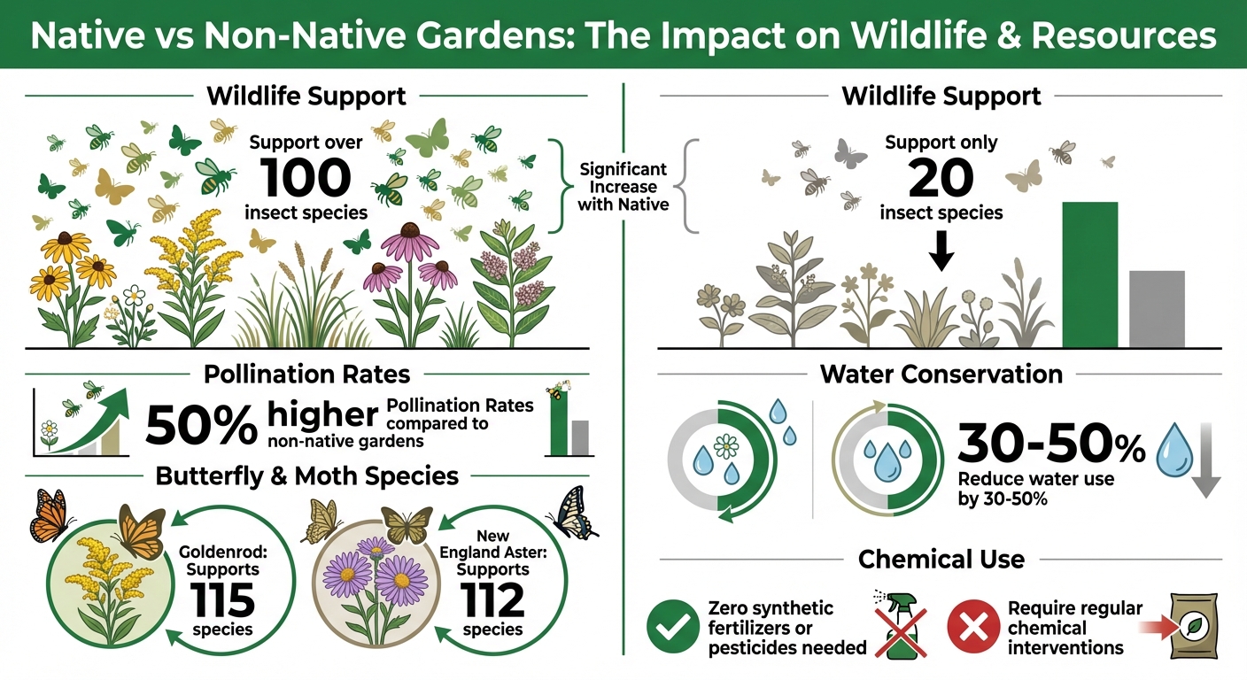 Native vs Non-Native Gardens: Wildlife Support and Water Conservation Benefits