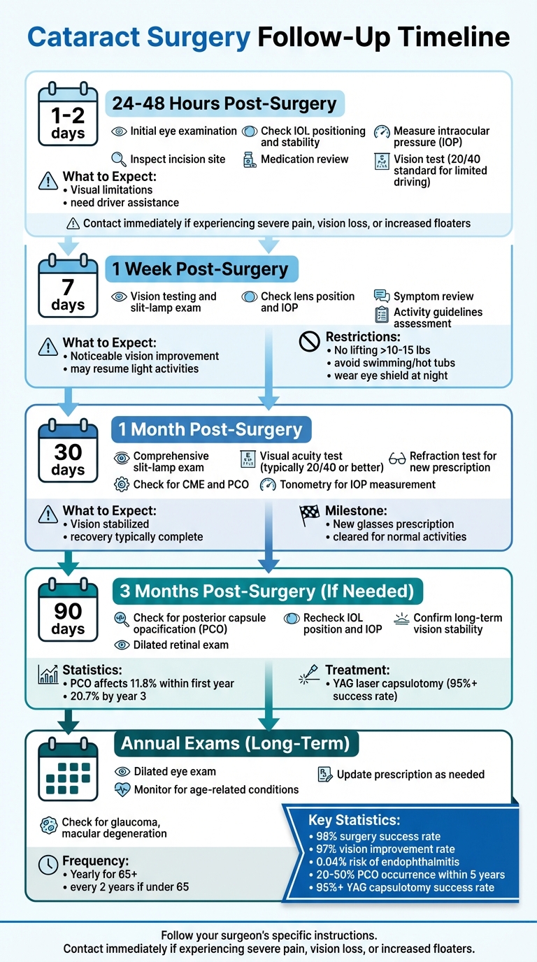 Cataract Surgery Follow-Up Timeline and Recovery Milestones