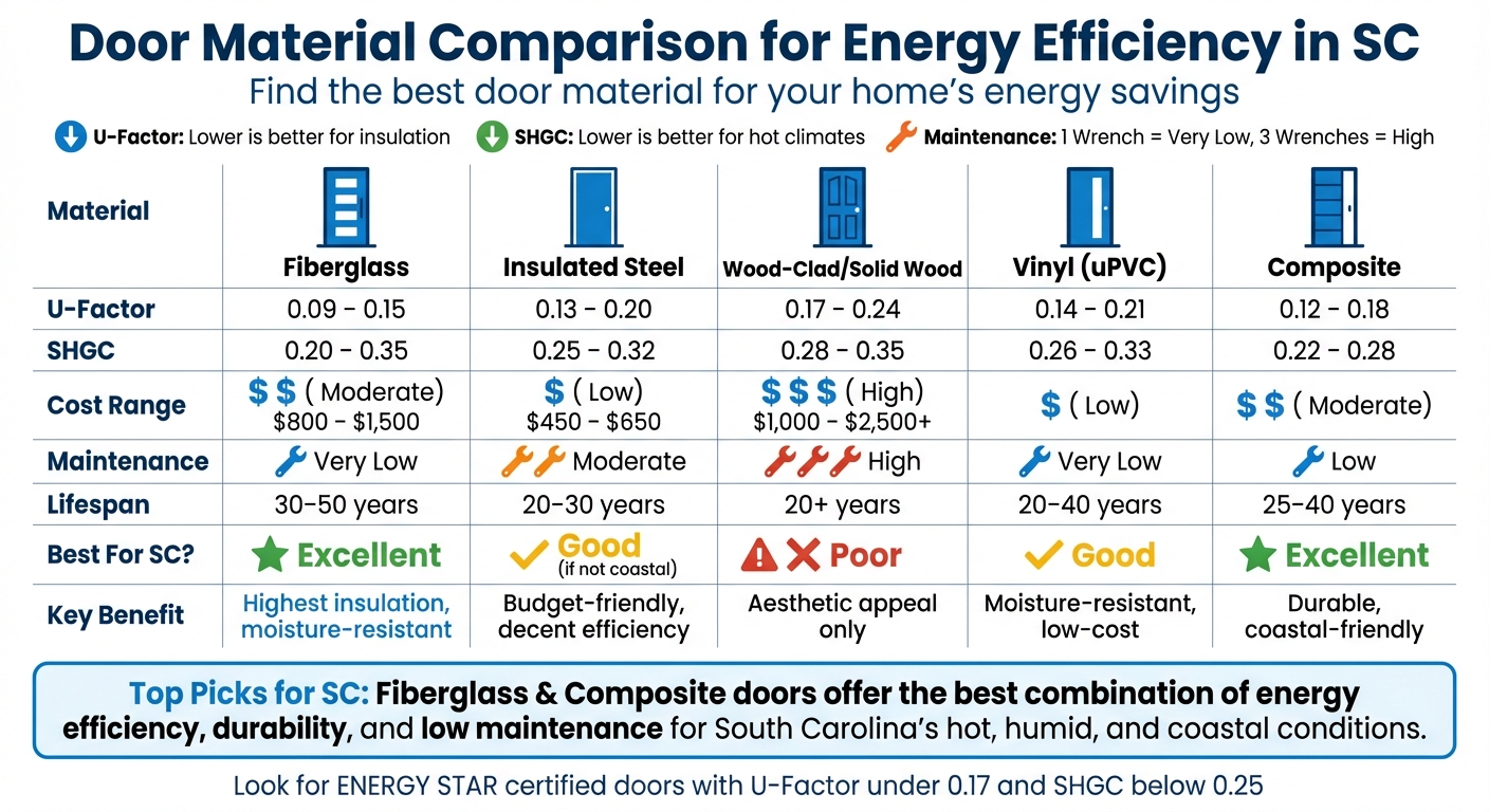 Door Material Comparison for Energy Efficiency in South Carolina