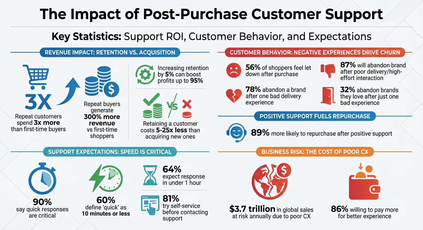 Post-Purchase Customer Support Statistics and ROI Impact