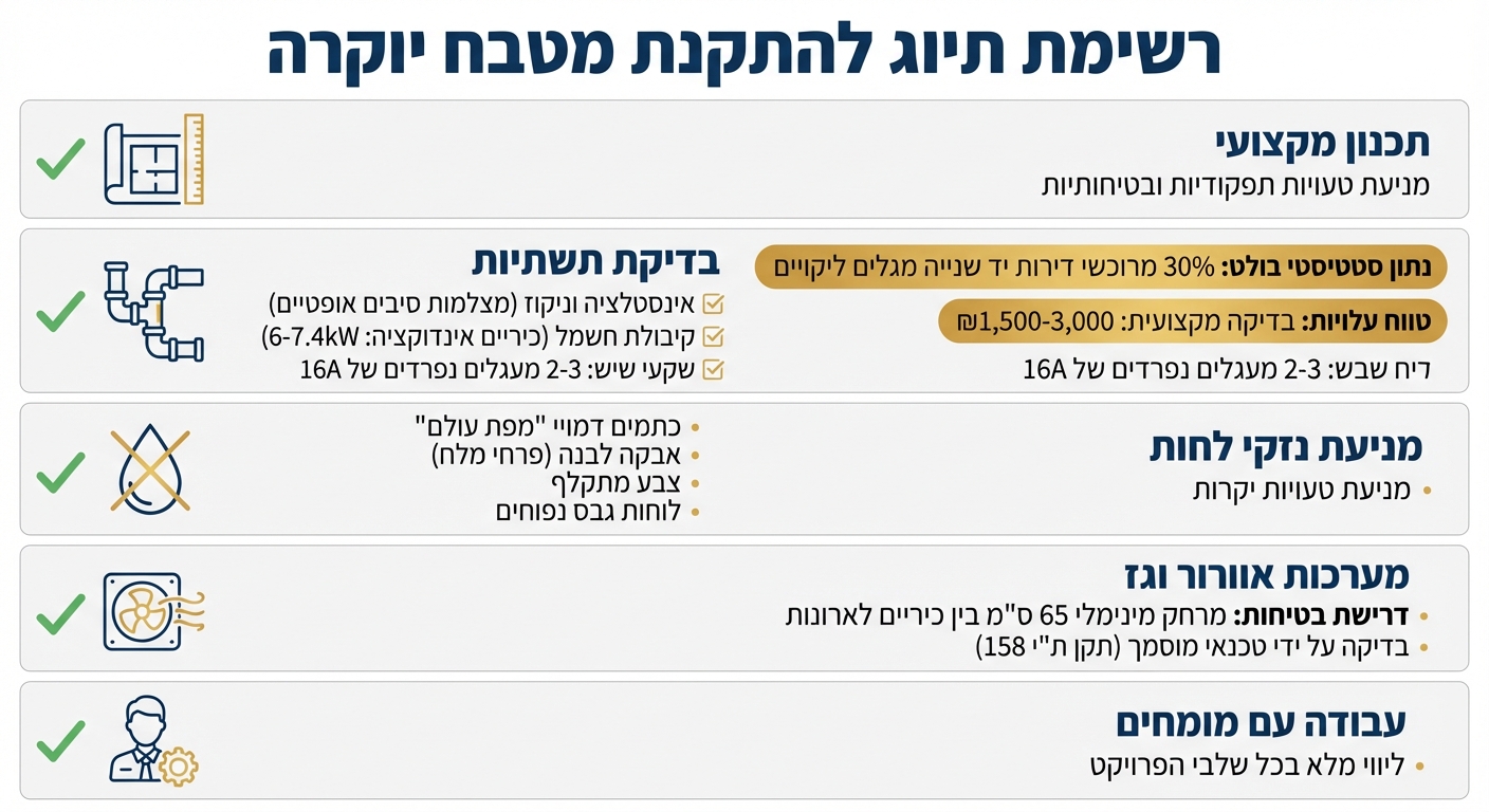 רשימת בדיקות חיוניות לפני התקנת מטבח יוקרתי
