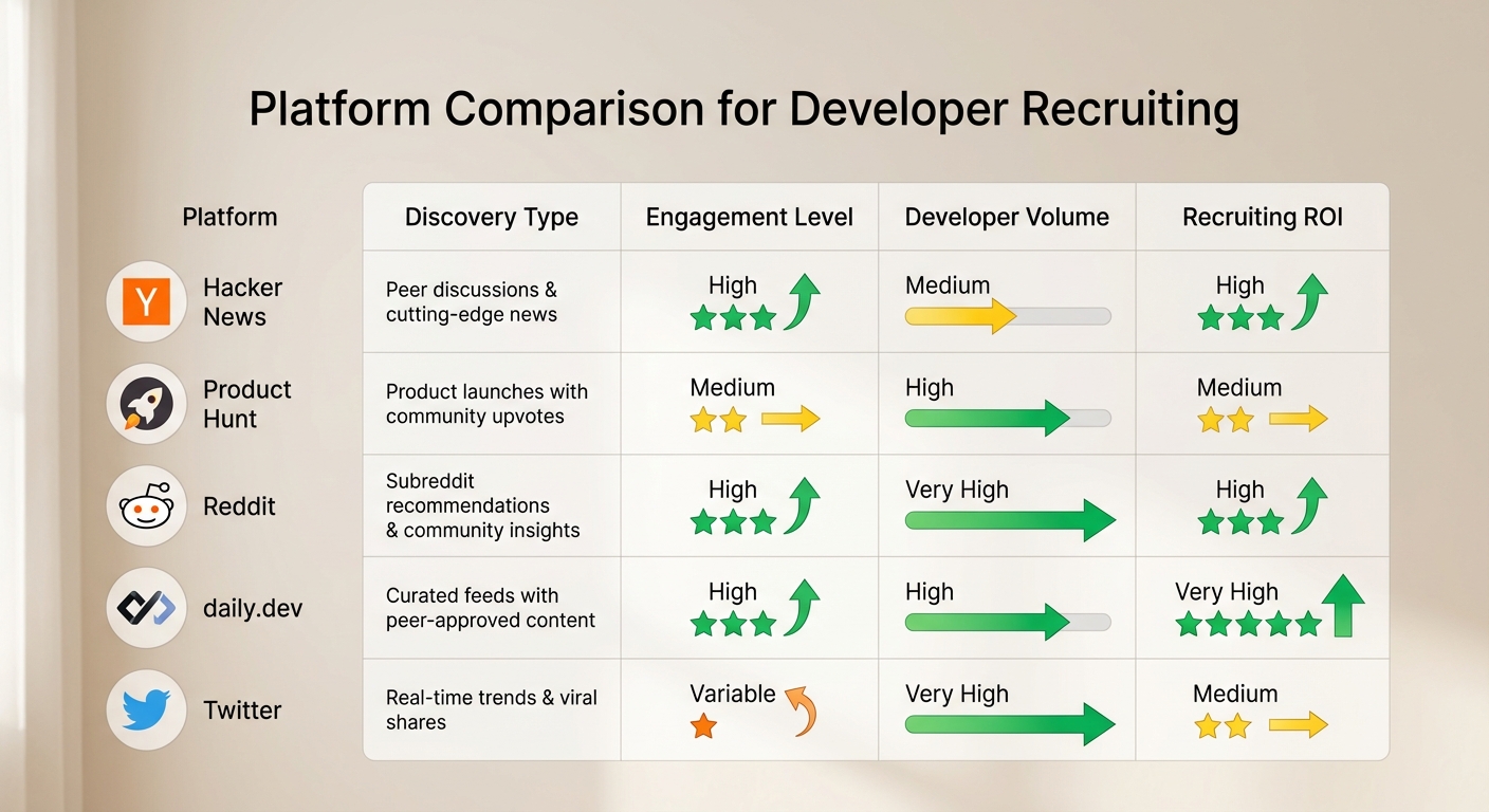 Developer Platform Comparison: Discovery, Engagement & Recruiting ROI
