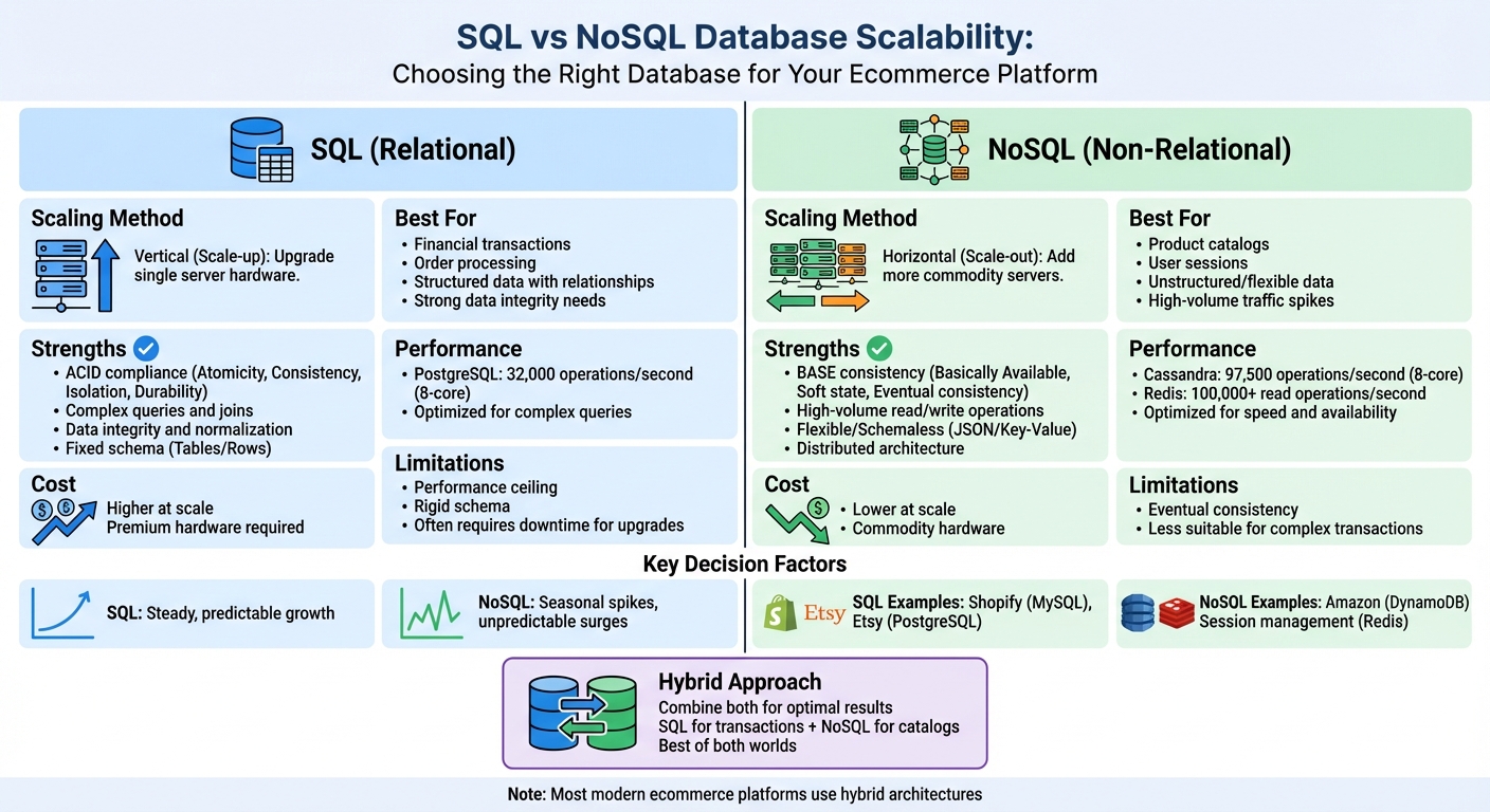 SQL vs NoSQL Database Scalability Comparison for Ecommerce