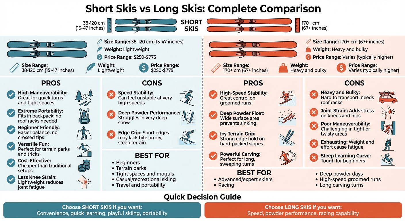 Short Skis vs Long Skis Comparison Chart