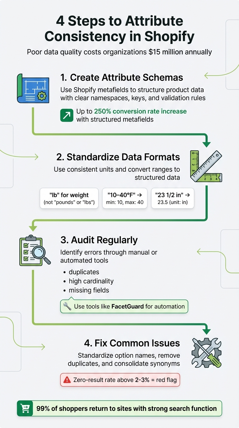 4-Step Process for Maintaining Shopify Attribute Consistency