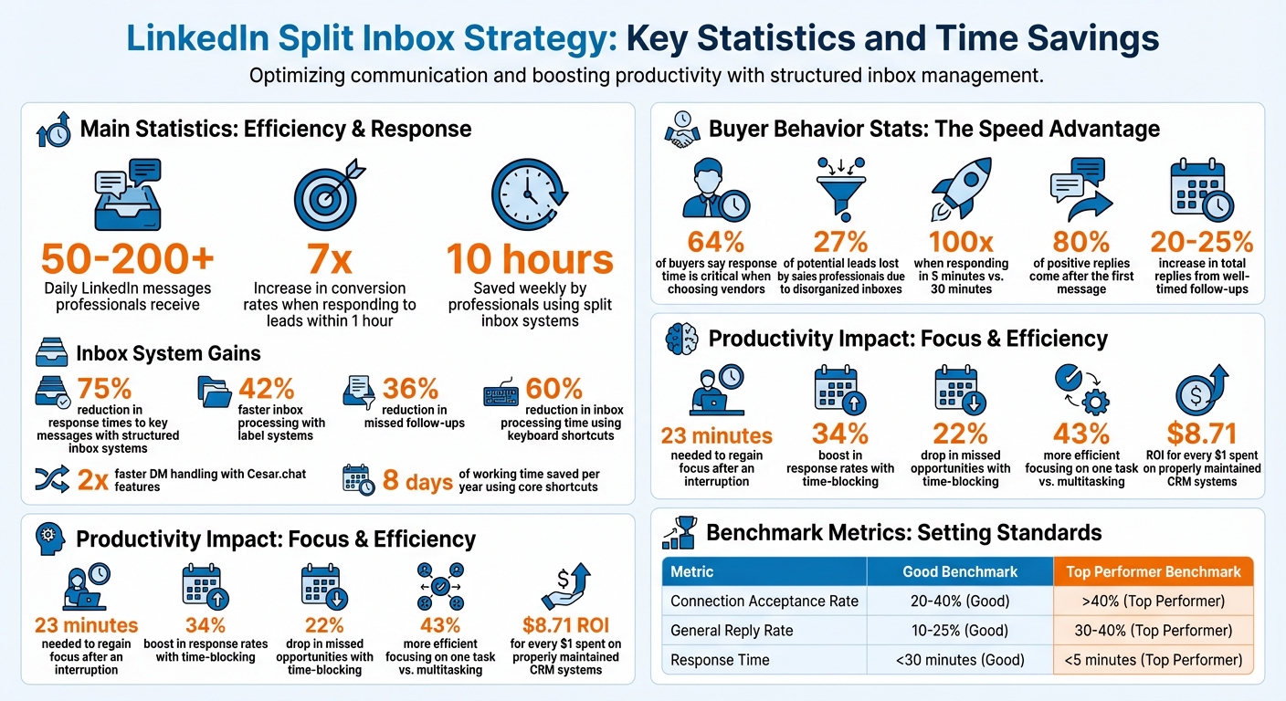 LinkedIn Split Inbox Strategy: Key Statistics and Time Savings