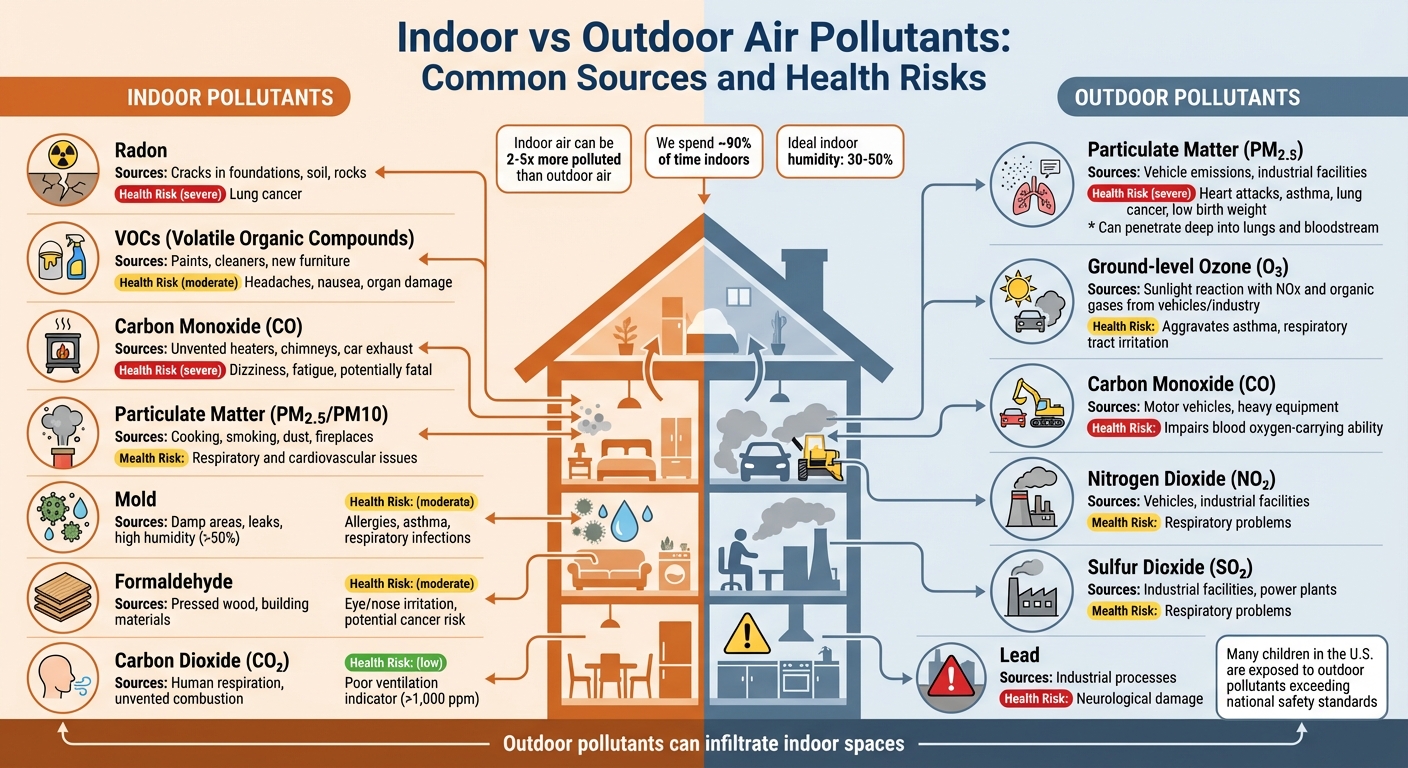 Indoor vs Outdoor Air Pollutants: Common Sources and Health Risks