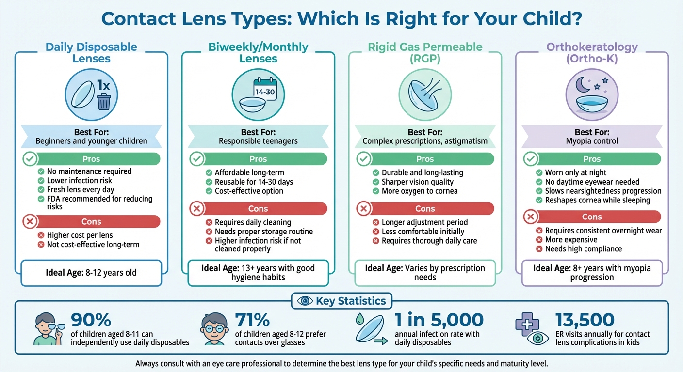 Contact Lens Types Comparison for Kids: Pros, Cons, and Best Uses