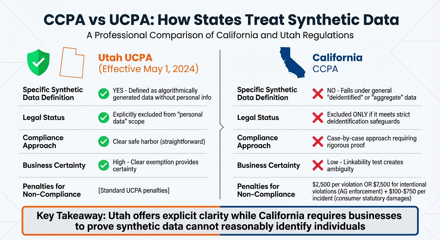 CCPA vs UCPA Synthetic Data Regulations Comparison
