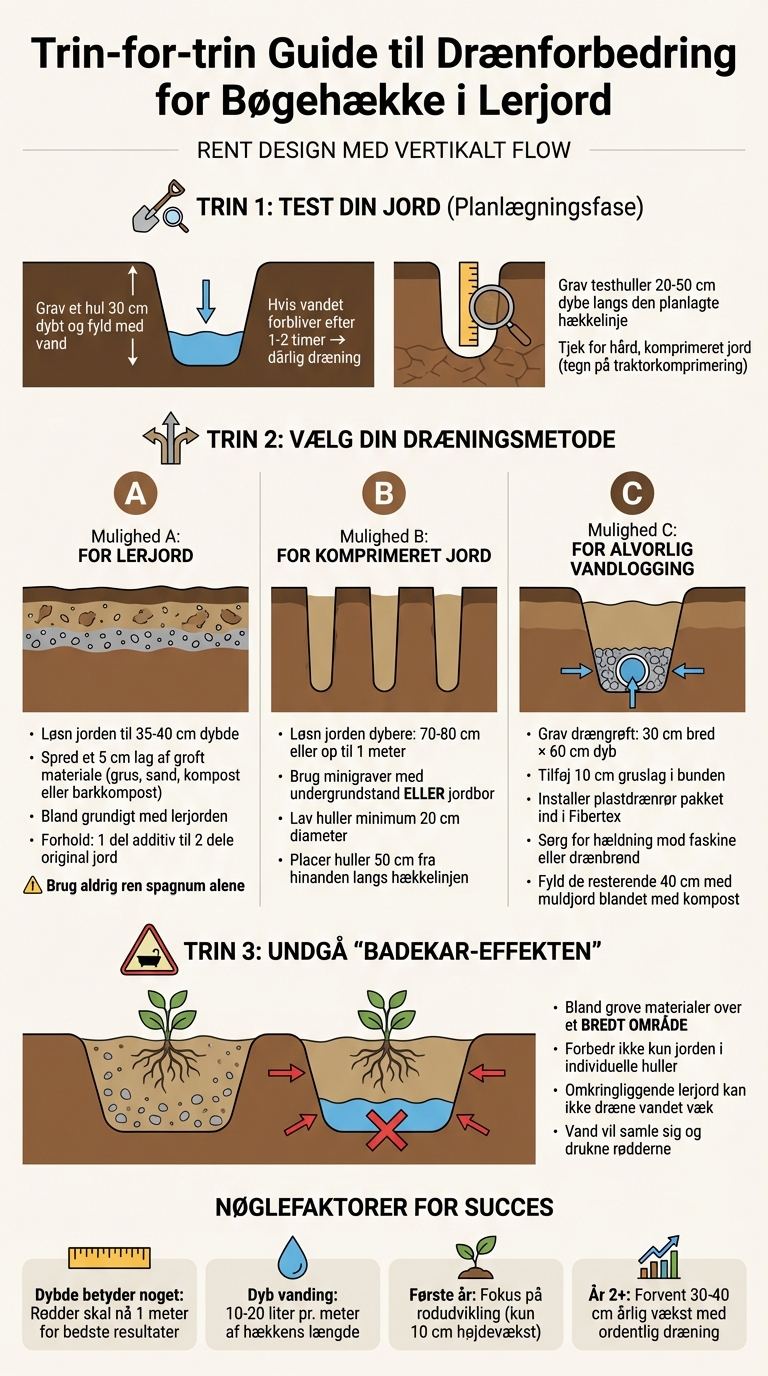 Trin-for-trin guide til forbedring af dræning for bøgehække i lerjord