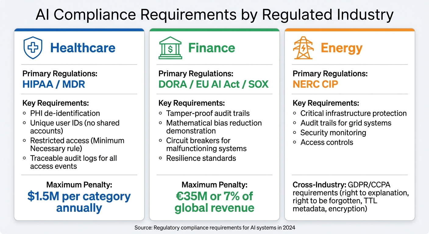 AI Compliance Requirements by Regulated Industry: Healthcare, Finance, and Energy