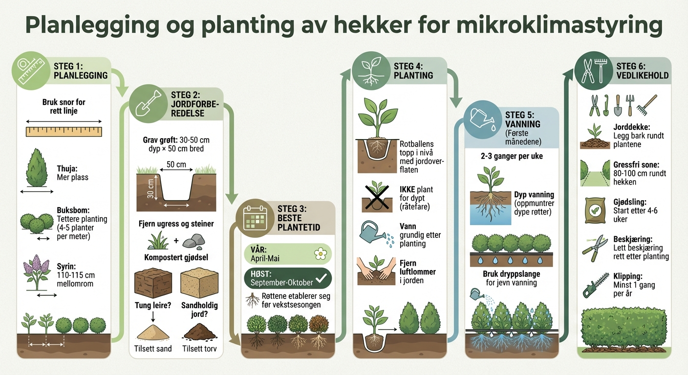 Steg-for-steg guide til å plante og stelle hekker for optimalt mikroklima