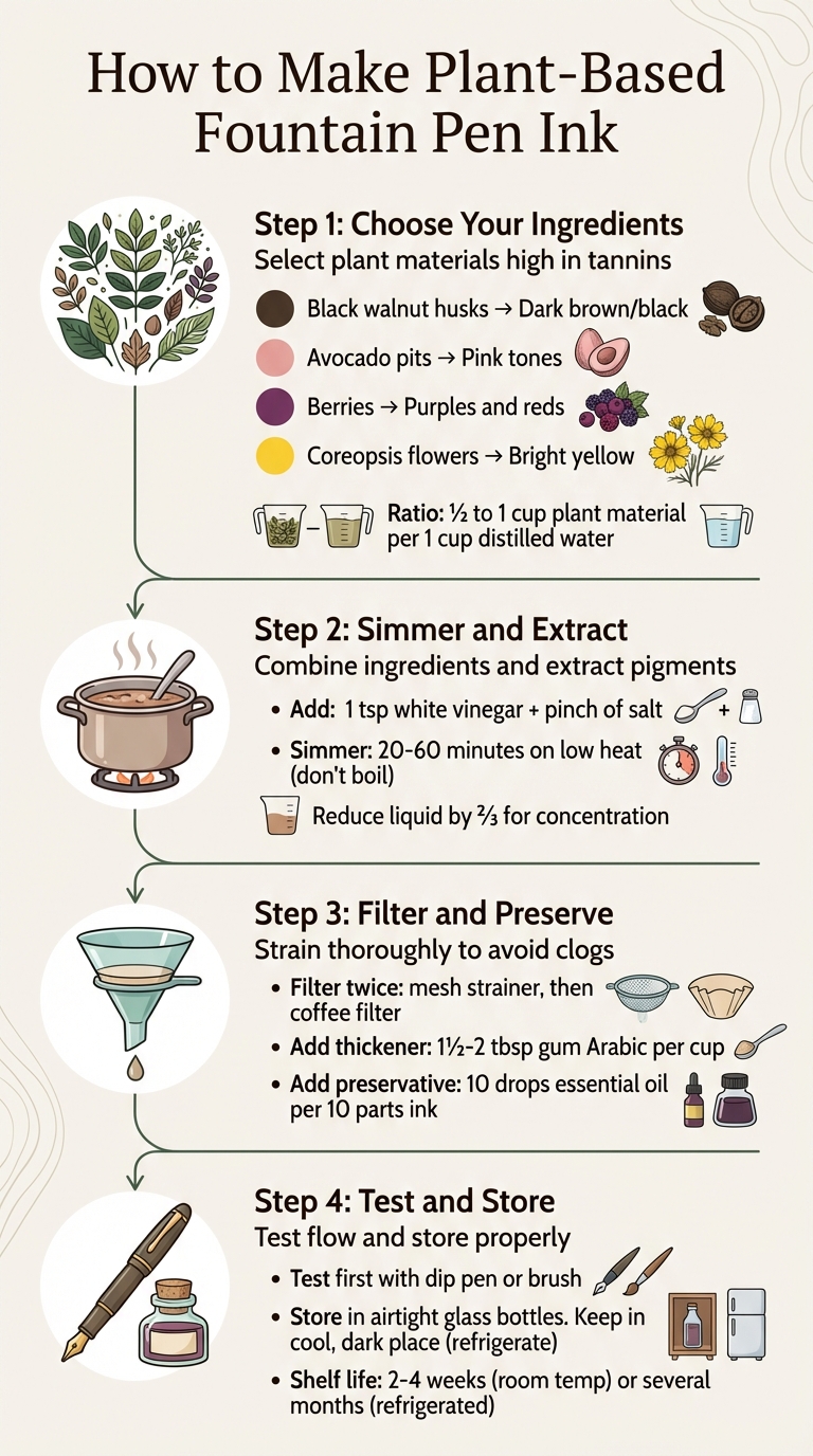 How to Make Plant-Based Fountain Pen Ink: 4-Step Process