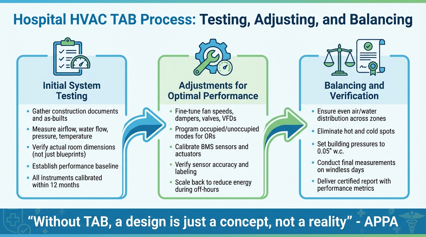 3-Step TAB Process for Hospital HVAC Systems
