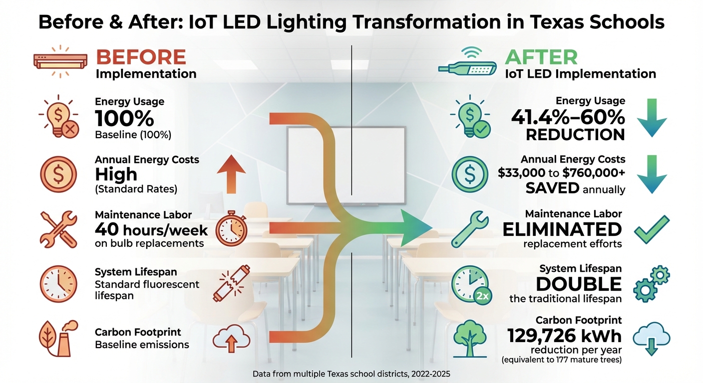 IoT LED Lighting Impact: Before vs After Performance in Texas Schools