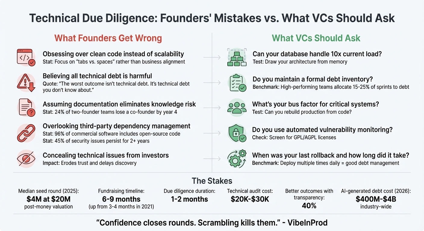 Founders' Mistakes vs. What VCs Should Ask in Technical Due Diligence