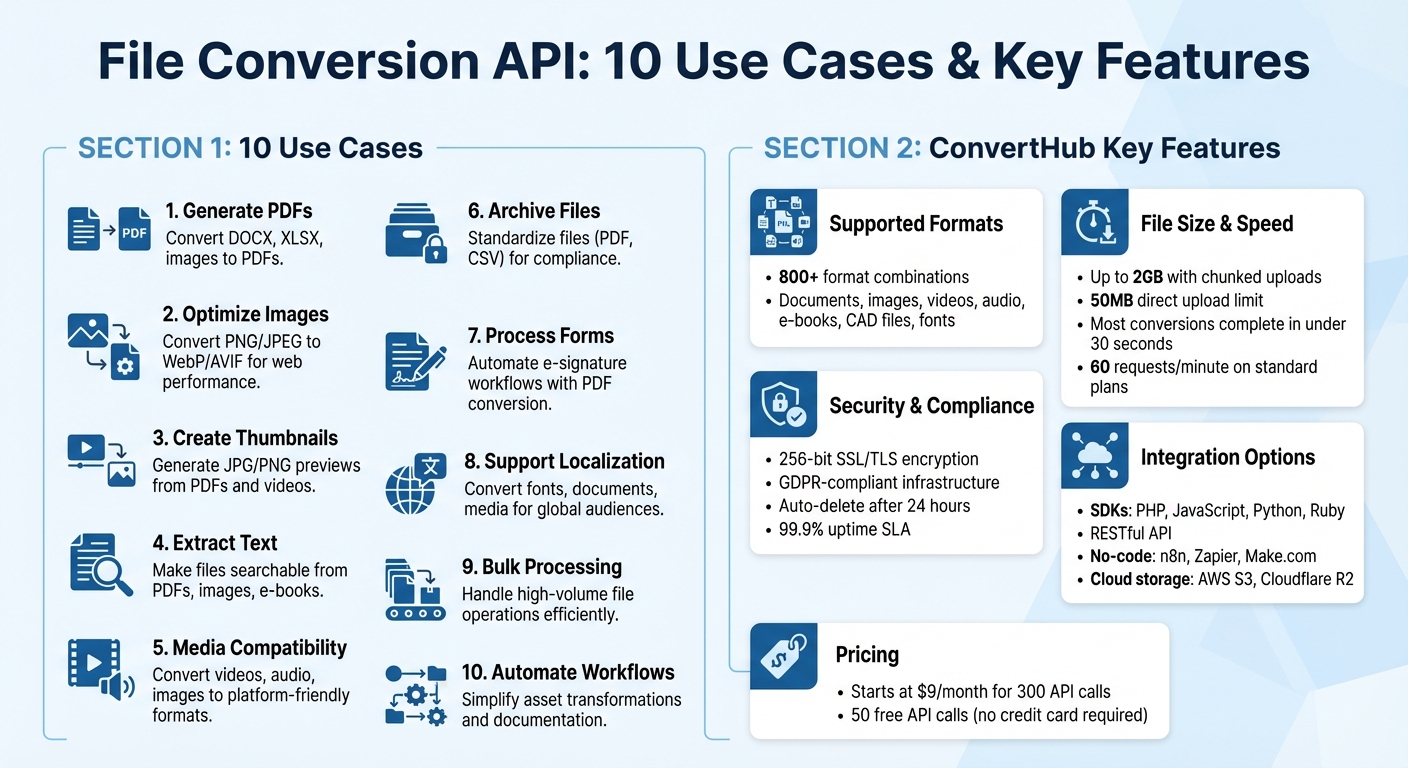 File Conversion API Use Cases and ConvertHub Features Overview