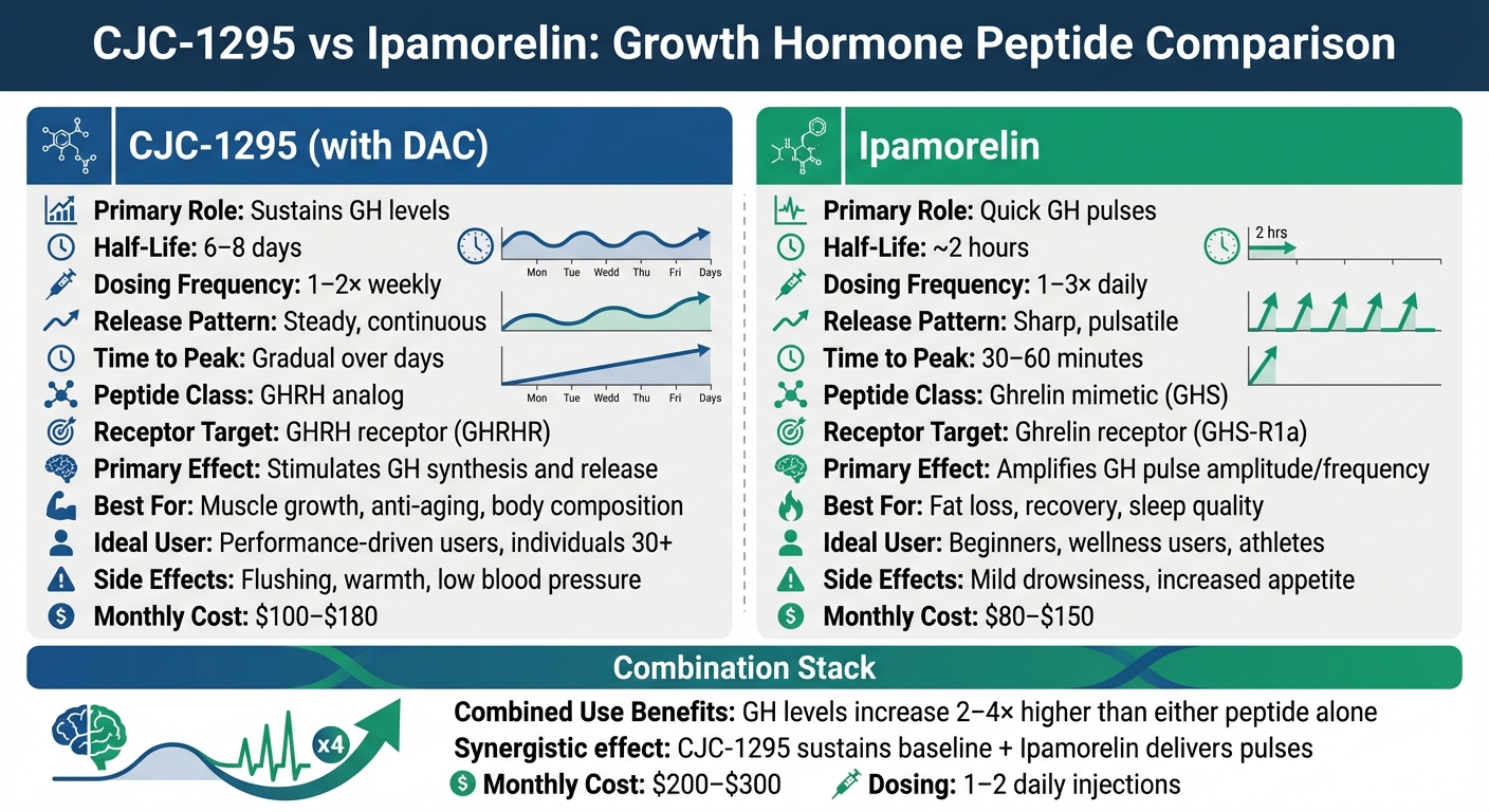 CJC-1295 vs Ipamorelin: Complete Peptide Comparison Chart