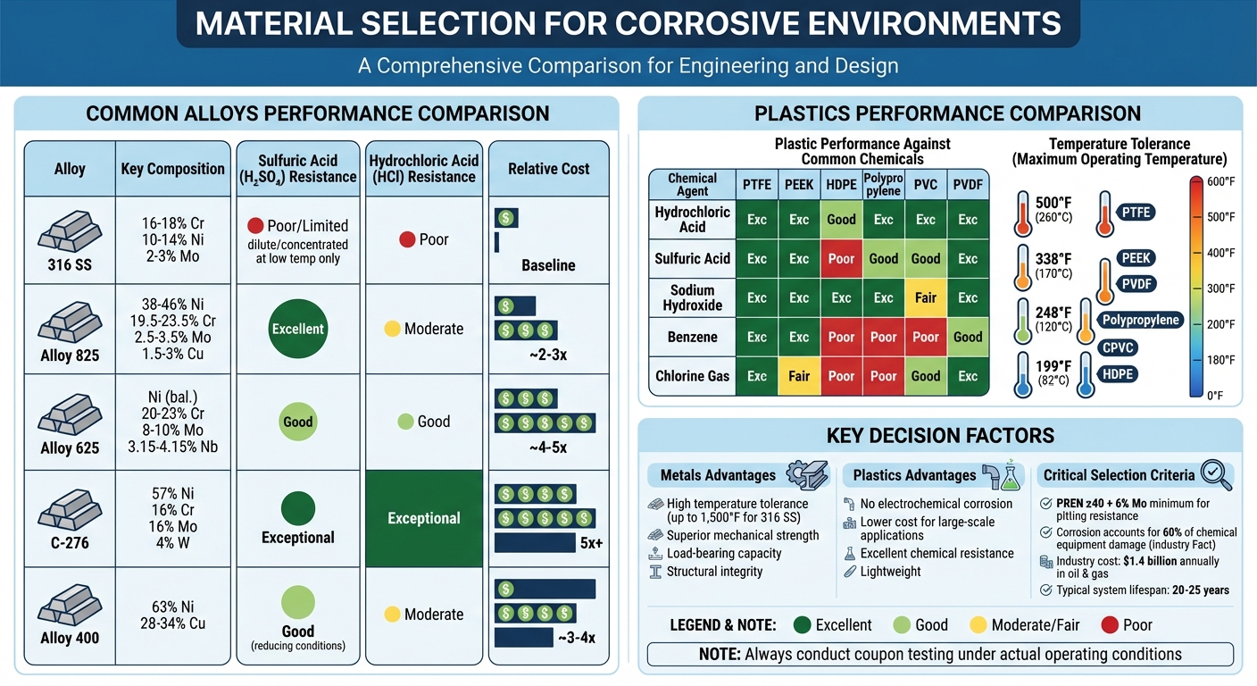 Material Selection Guide for Corrosive Environments: Alloys vs Plastics Comparison