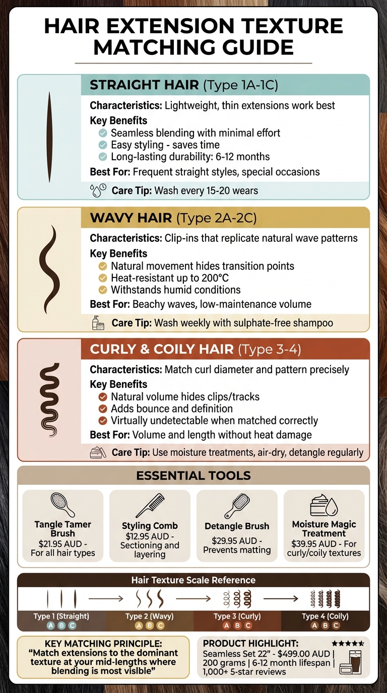 Hair Extension Guide by Texture Type: Matching, Styling & Care Tips