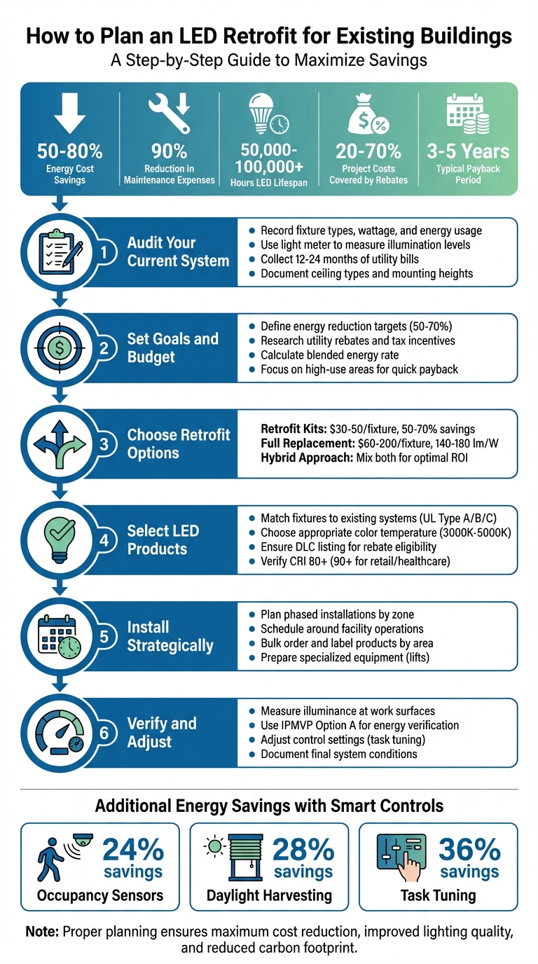 6-Step LED Retrofit Planning Process for Commercial Buildings