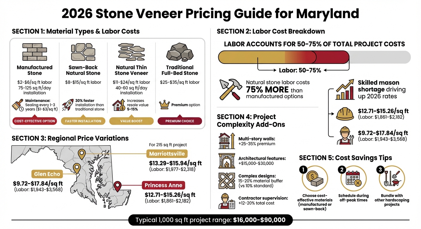 2026 Maryland Stone Veneer Costs: Material Types, Labor Rates & Regional Pricing Comparison