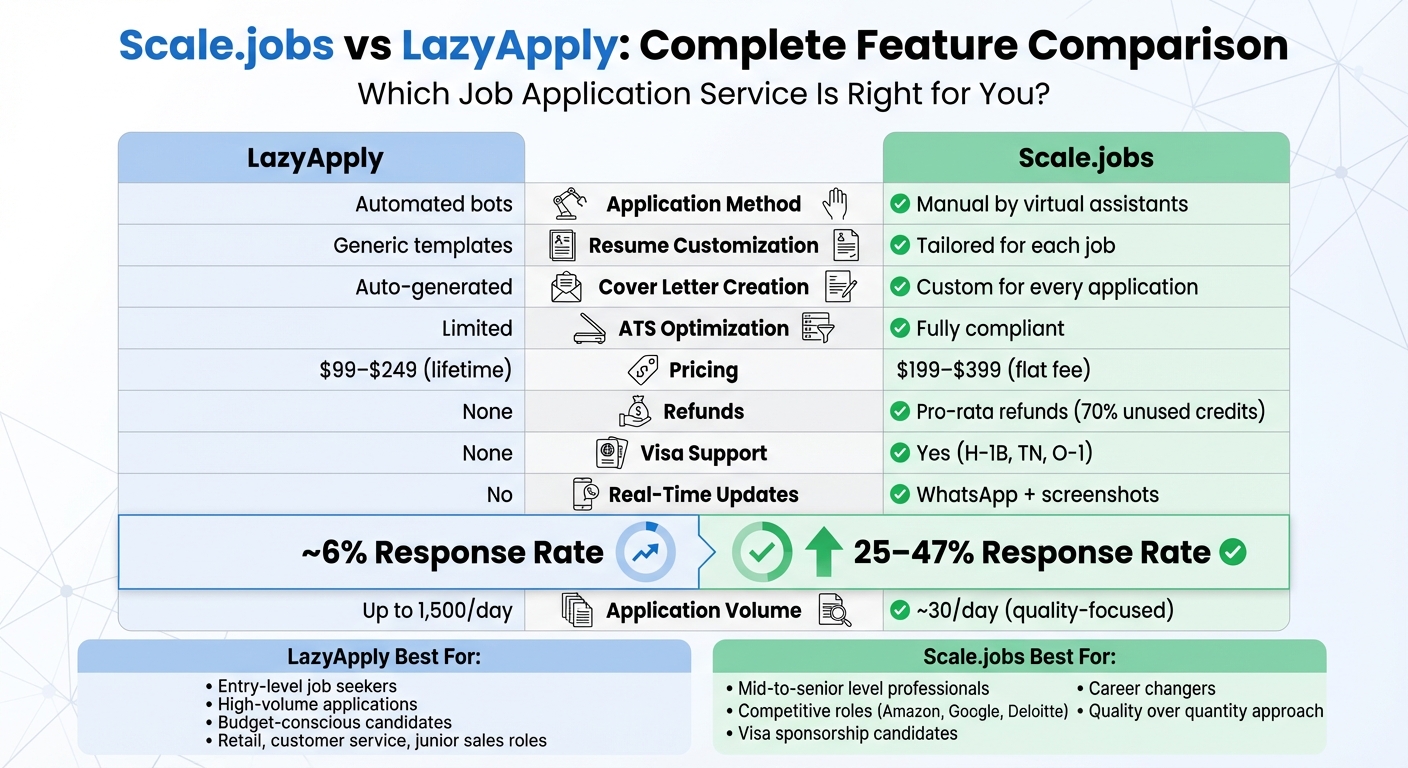 Scale.jobs vs LazyApply: Feature Comparison Chart