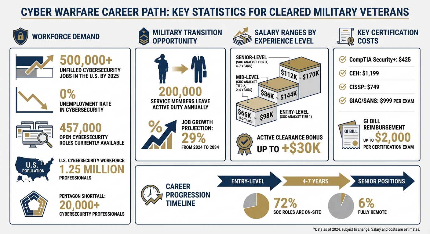 Cyber Warfare Career Statistics for Military Veterans
