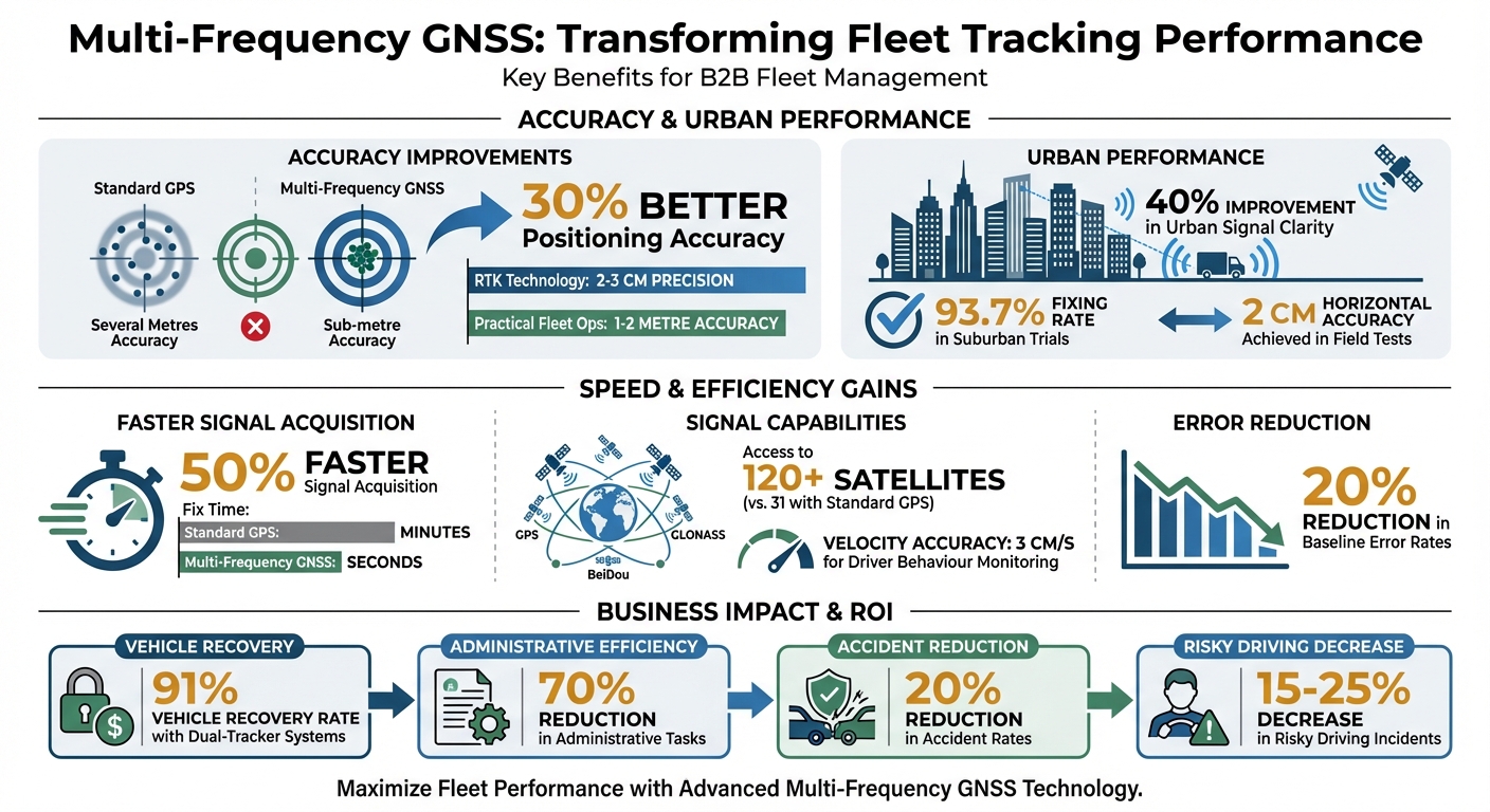 Multi-Frequency GNSS Benefits for Fleet Tracking: Key Performance Improvements