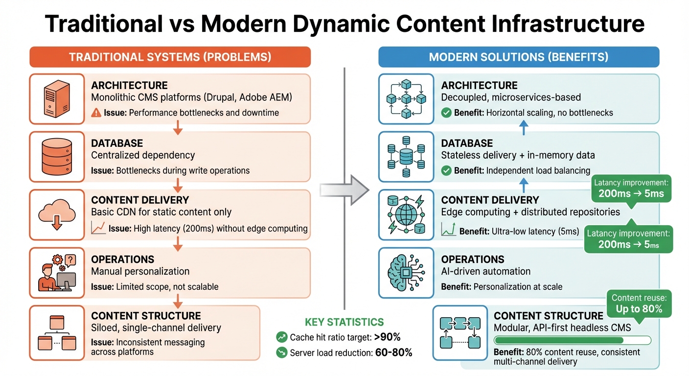 Traditional vs Modern Dynamic Content Infrastructure Comparison