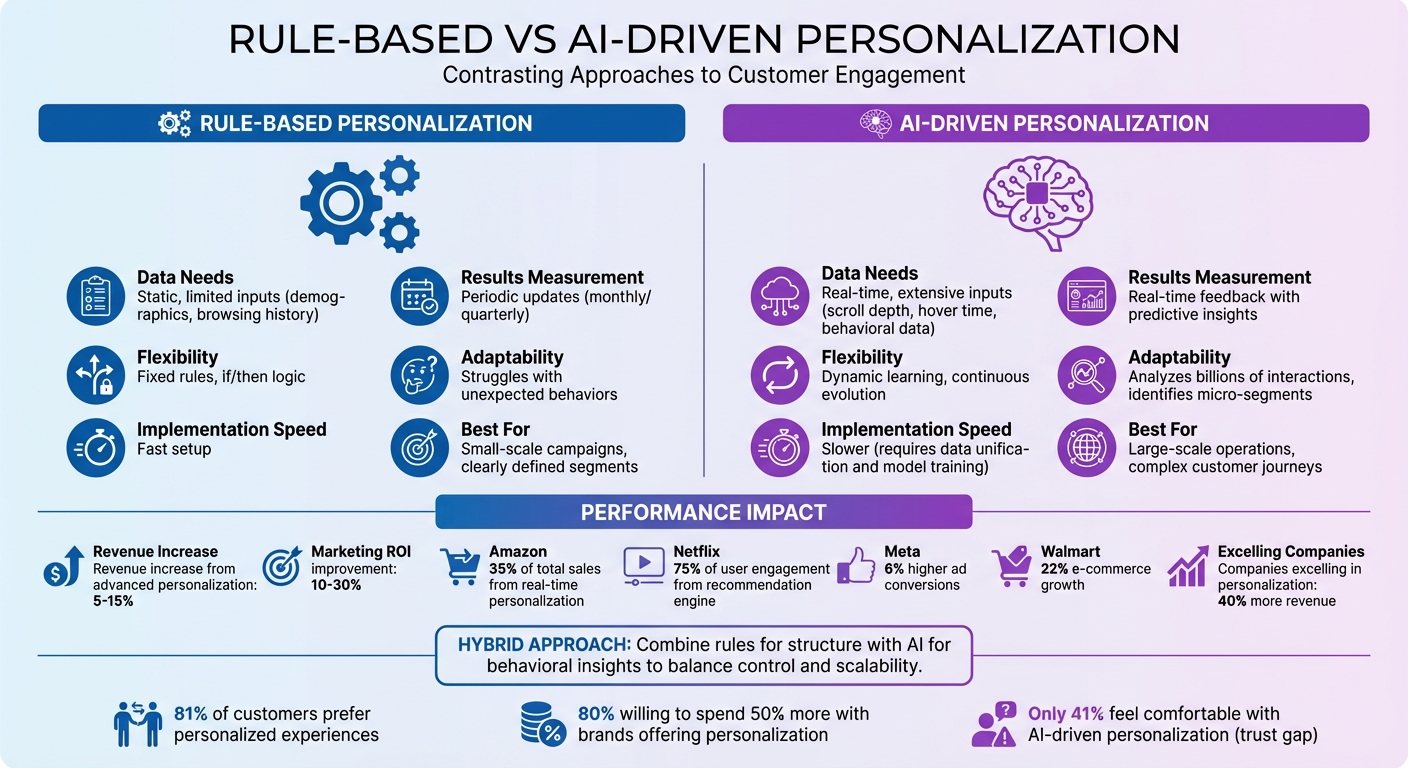 Rule-Based vs AI-Driven Personalization: Key Differences and Performance Metrics