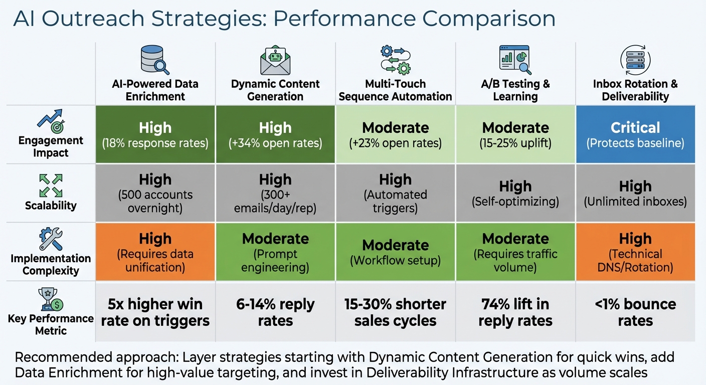 5 AI Outreach Strategies: Engagement Impact, Scalability & Implementation Comparison