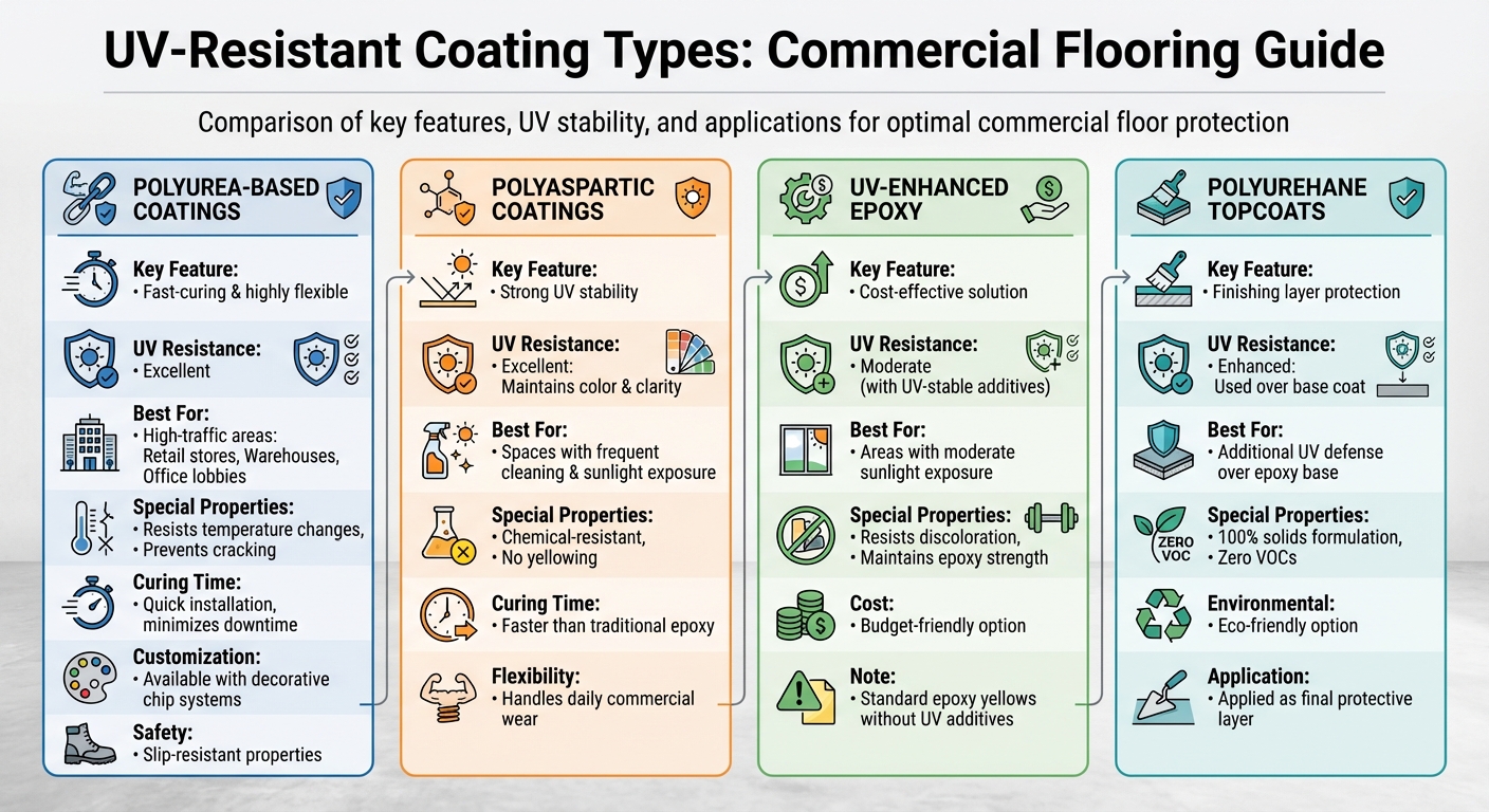 UV-Resistant Coating Types Comparison for Commercial Flooring