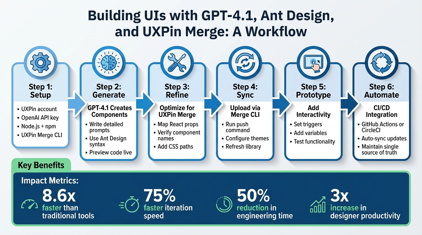 GPT-4.1 and UXPin Merge Workflow: From Prompt to Production-Ready UI