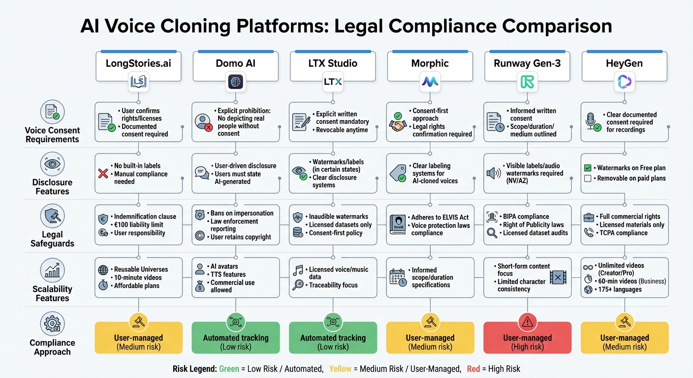 AI Voice Cloning Platform Comparison: Legal Features and Compliance