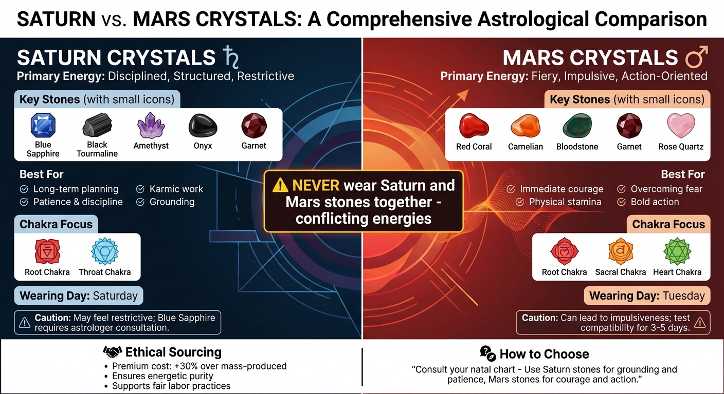 Saturn vs Mars Crystals: Properties, Uses, and Key Differences