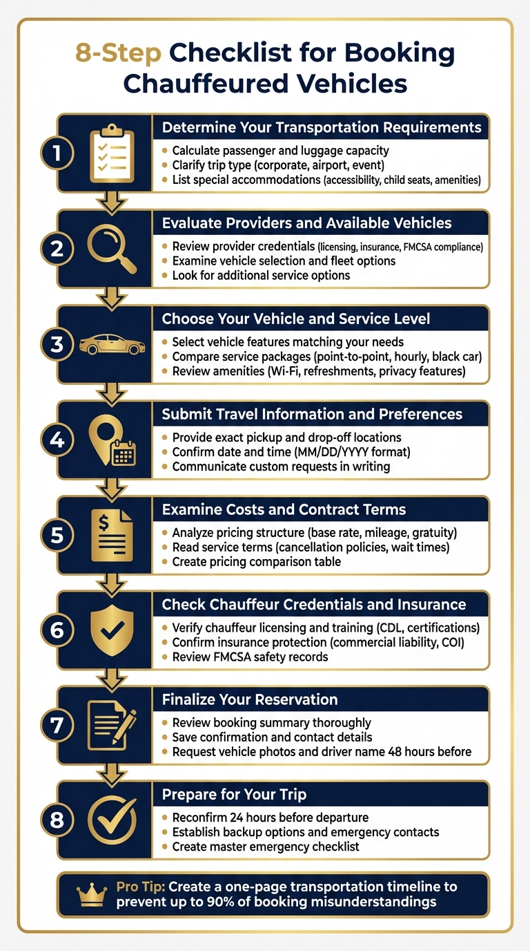 8-Step Checklist for Booking Chauffeured Vehicles