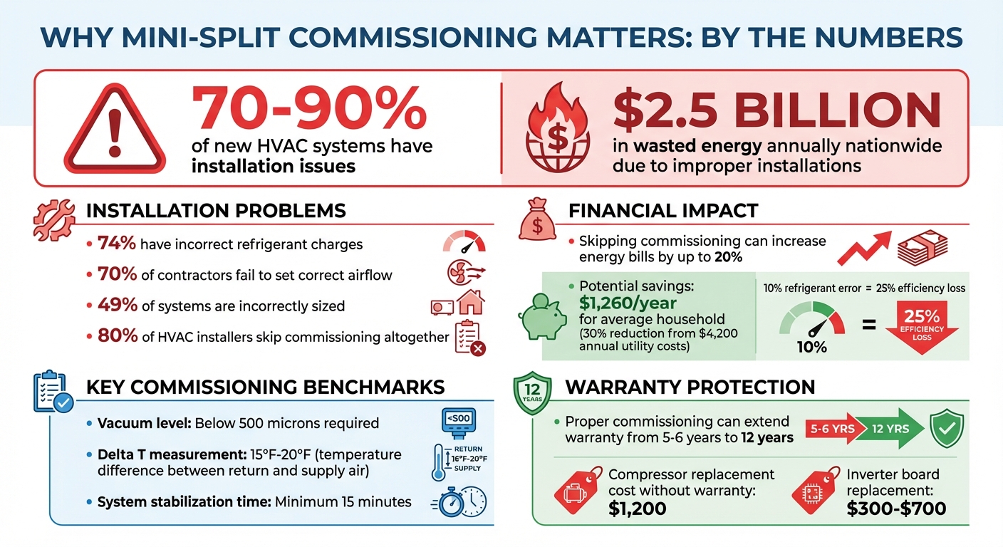 Mini-Split Commissioning Statistics and Impact on Energy Efficiency