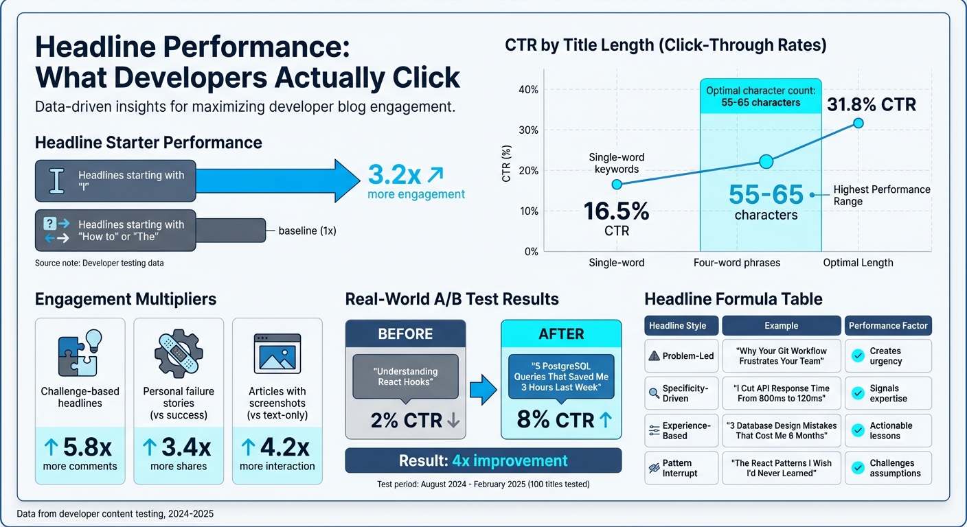 Headline Performance Comparison: What Makes Developer Blog Titles Click
