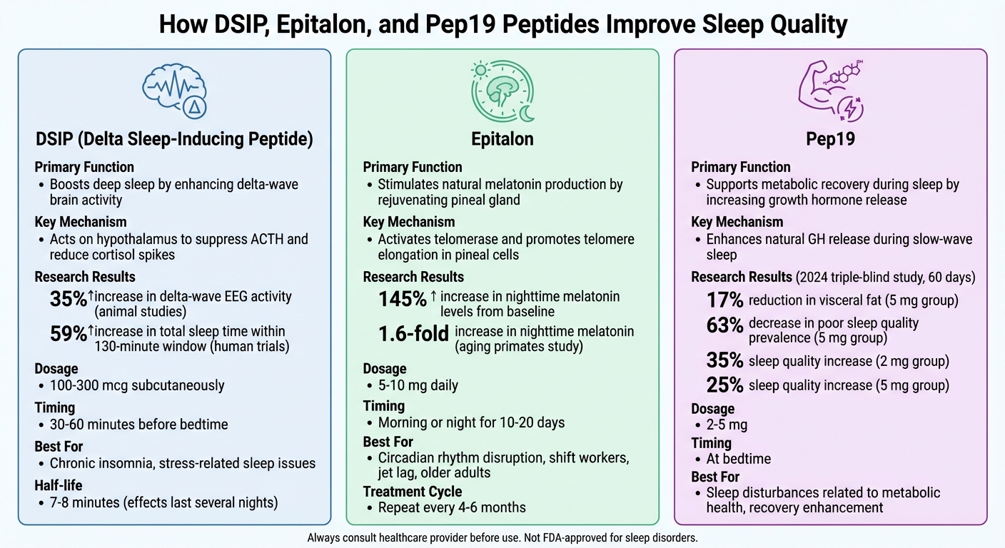 How DSIP, Epitalon, and Pep19 Peptides Improve Sleep Quality